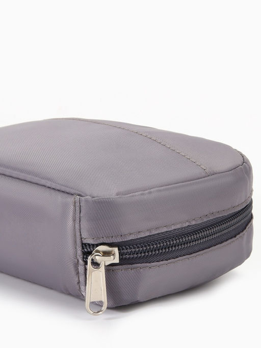Косметичка дорожная на молнии с карманом, на подкладке, серая - Simaland фото 2