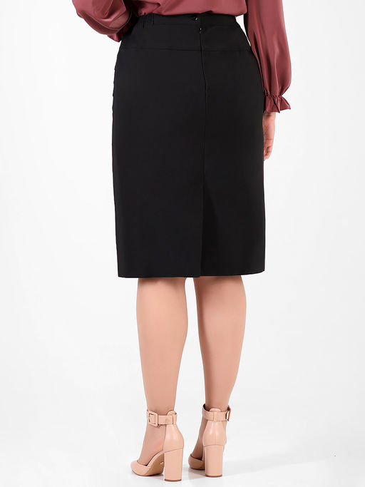 Юбка-карандаш черная офисная женская - Almond фото 3