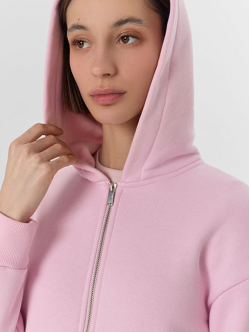 Толстовка женская розовая на молнии