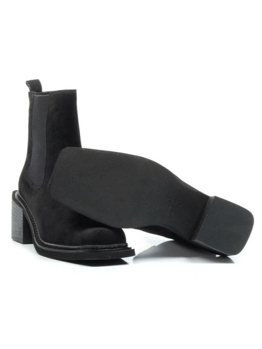 04-E21W-1B BLACK Ботинки зимние женские (натуральная замша, натуральный мех) - Фабричный китай фото 17