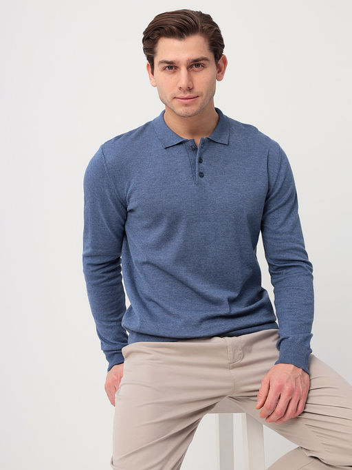 Джемпер мужской с воротником поло GREG G128-AC590 (синий м.)  фото 6