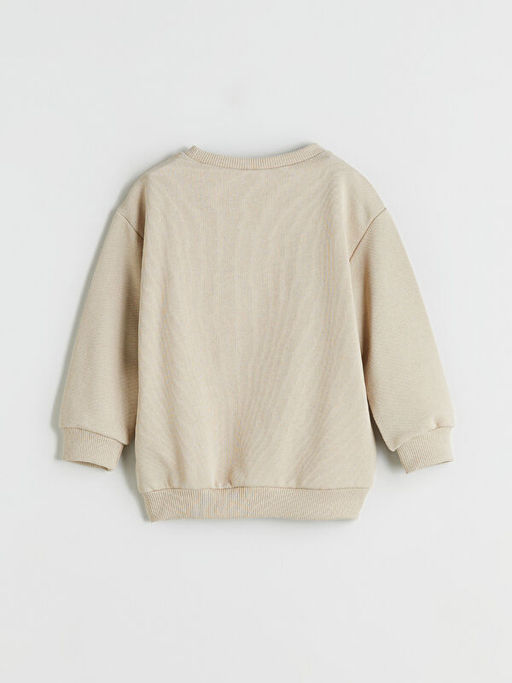 Bisiklet Yaka Bask?l? Erkek ?ocuk Sweatshirt