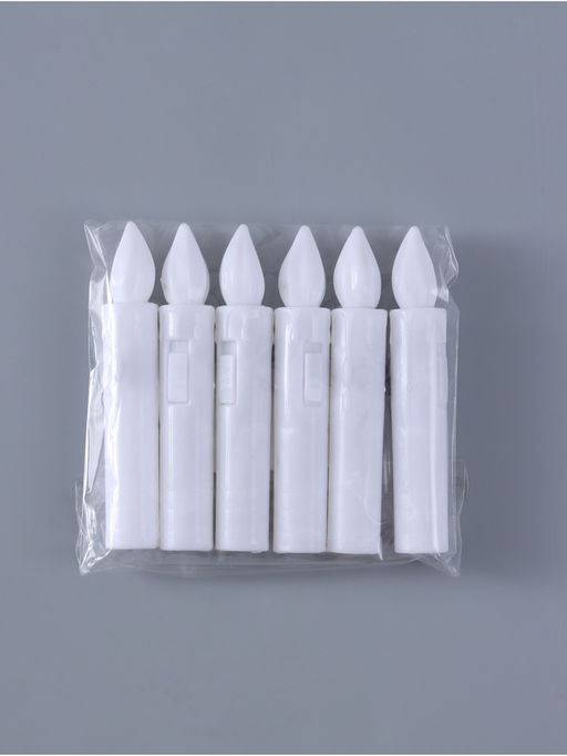 Цена за 6 шт. Светодиодная свеча, ночник LED RISALUX «Мини», 3×AG13, белый, 1.5×1.5×9 см