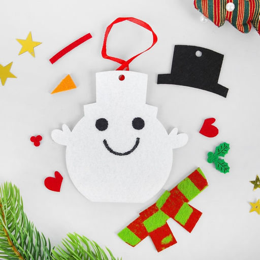 Ёлочная игрушка из фетра «Снеговичок в шапочке», набор для творчества, своими руками
