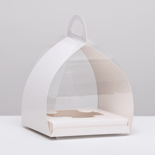 Цена за 2 шт. Коробка для десерта, упаковка кондитерская, белая, 15×15×18 см