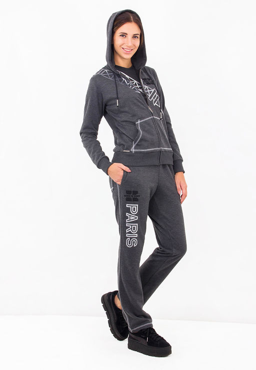 Костюм спортивный женский KENNEDY KW-SC-016(антр\сереб)-H\LS\T