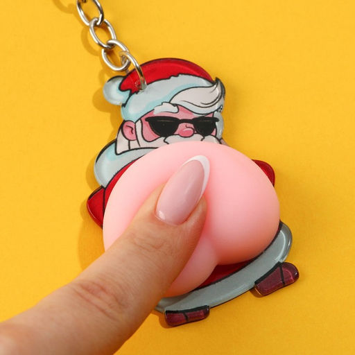 Брелок - мялка новогодний «Дед мороз» 4,4 х 12,3 см