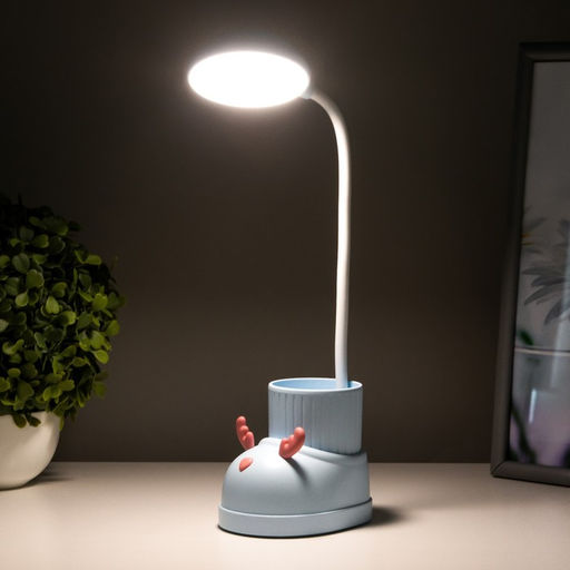 Лампа настольная «Ботинок лось» LED 3 режима 3 Вт USB органайзер синий 8×11×31 см RISALUX