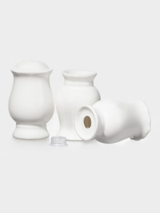 Набор для специй WY Renessans, 3 предмета: солонка, перечница, подставка для зубочисток, 60 мл, фарфор, белый