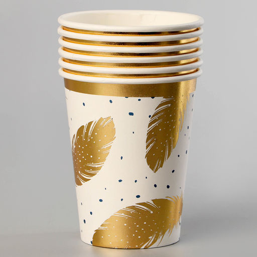 Стаканы бумажные Золотое перо, 6 шт. - Страна карнавалия фото 2