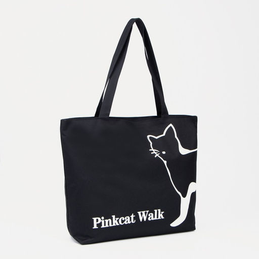 Сумка - шоппер, на молнии, с подкладкой, 42×9×32 см, с принтом, чёрная