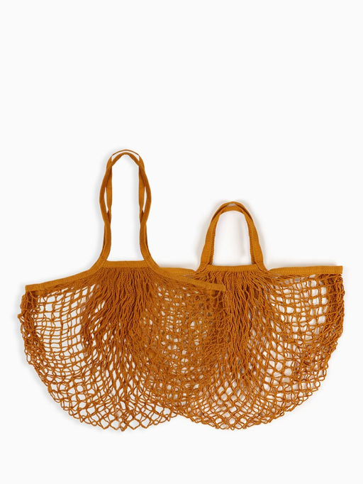 Набор 2 шт.: сумка-авоська плетёная, клетка 1.5 см, рыжая