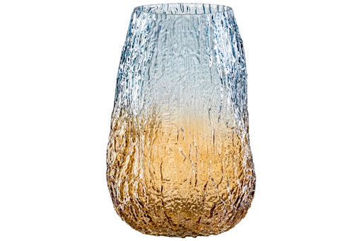Ваза 20*20*30 см 6 л, бежево-голубой, стекло