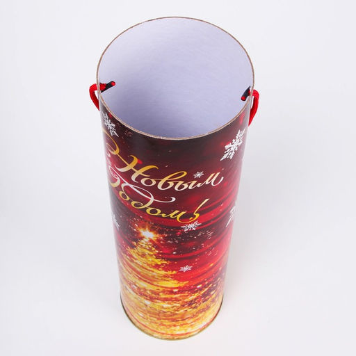 Подарочная коробка, тубус «Красно-Золотая» 99×340 мм .