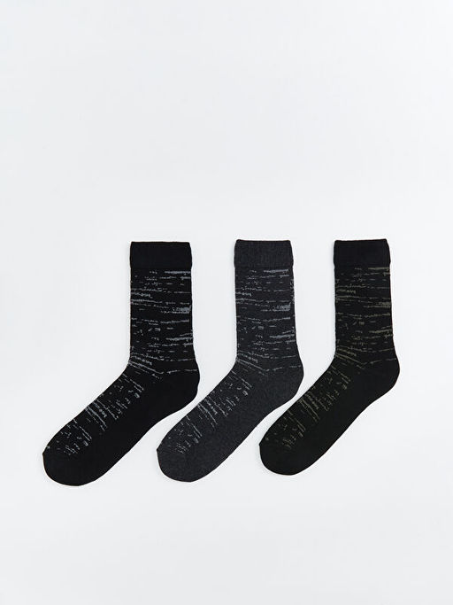 Desenli Erkek Soket ?orap 3l?