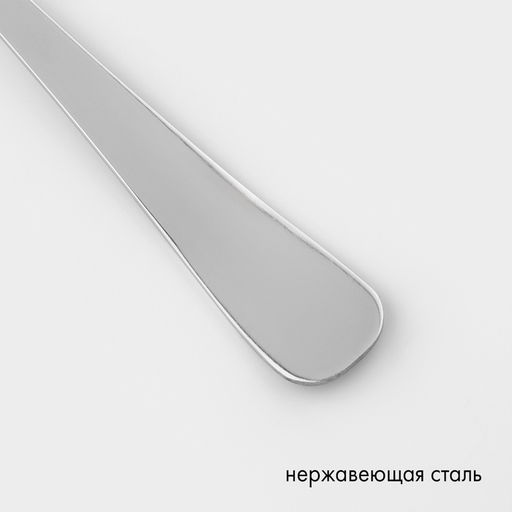Цена за 6 шт. Ложка столовая «Росинка», длина 19.5 см, толщина 1.8 мм, цвет серебряный