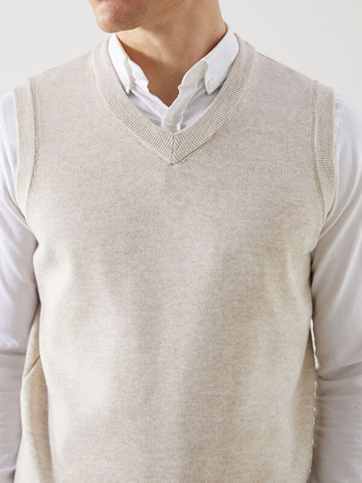 Standart Kal?p V Yaka Erkek Triko S?veter