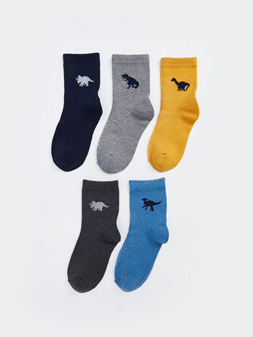 Desenli Erkek ?ocuk Soket ?orap 5li