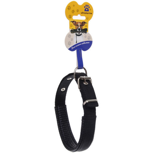 Цена за 6 шт. Ошейник для собак однотонный "ЗООЛЕНД БРО", цвет черный, 2*48см (бирка)