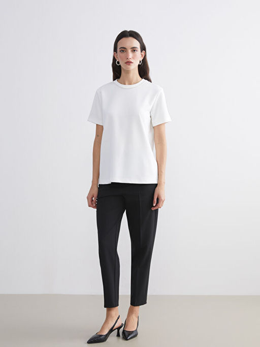 Bisiklet Yaka Ta?l? Kad?n Ti??rt