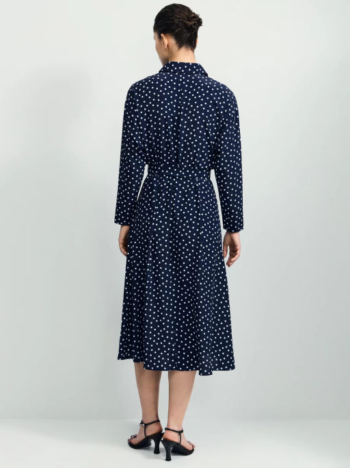 Приталенное платье с принтом в горошек / Zarina  фото 5