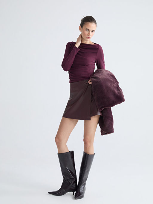 Kay?k Yaka B?zg?l? Bluz