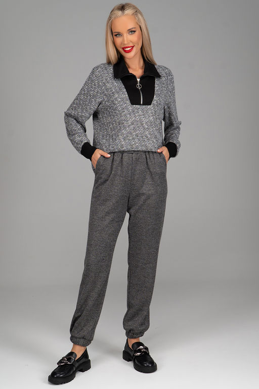Брюки Джинни (графитово-серый меланж) - Эльза фото 2