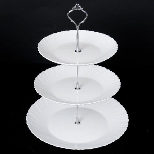 Ваза для фруктов 3-х ярусная белая / DPG-3/LHP75/85/105 (White) /уп12/ - ГалеонТрейд фото 4