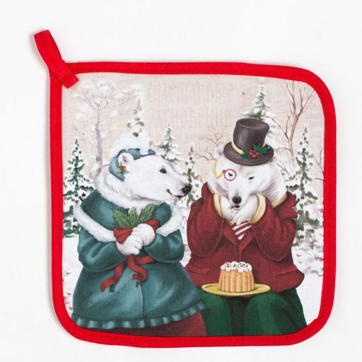 Набор кухонный Зимнее волшебство варежка-прих.20х28см, прихватка 19х19,100% хл,ватин 250г/м2 - Этель фото 7