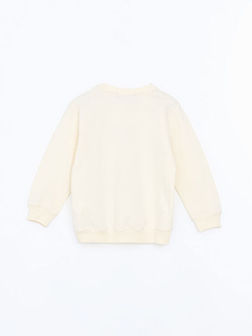 Bisiklet Yaka Bask?l? K?z Bebek Sweatshirt