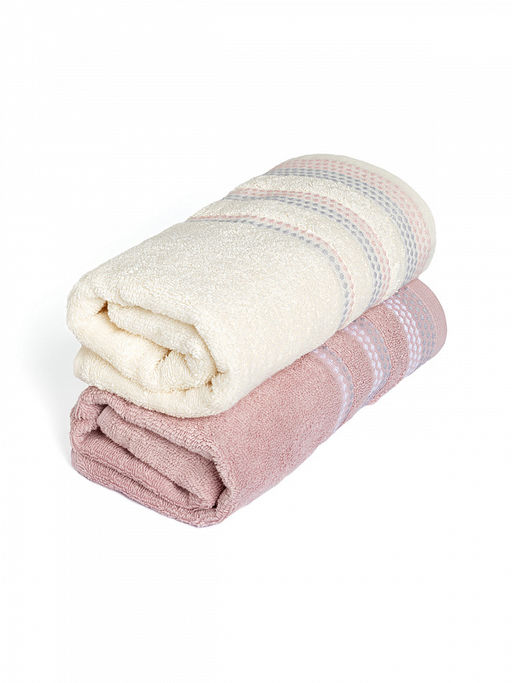 Набор махровых полотенец 50x90 розовый махровая ткань - Lucky фото 2