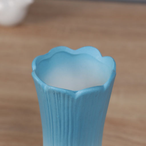 Ваза для цветов «Хайди», талия галант, 21×7 см, керамика, белая, голубая