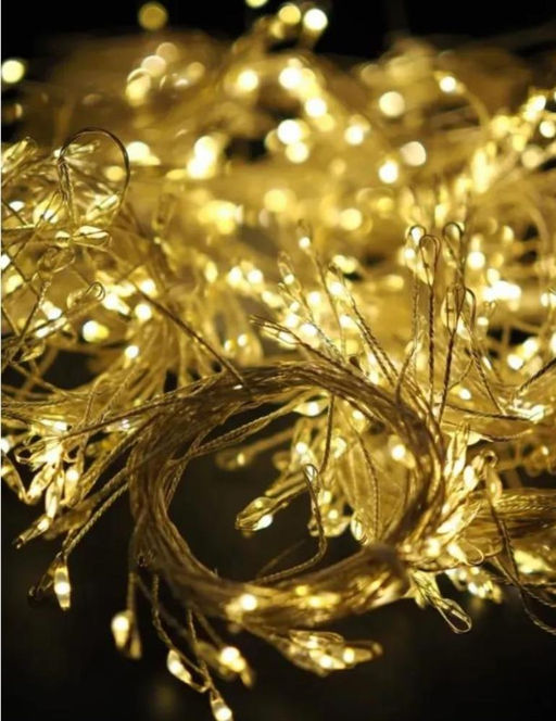 Гирлянда штора на окно хвойная лапа 3х2, теплый свет с пультом