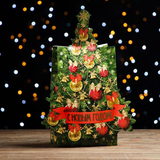 Цена за 5 шт. Подарочная коробка Ёлка, 16,5 х 8,5 х 27 см - Simaland фото 2