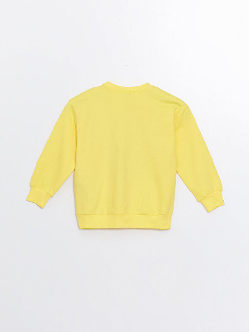 Bisiklet Yaka Bask?l? Uzun Kollu K?z ?ocuk Sweatshirt - Waikiki фото 3
