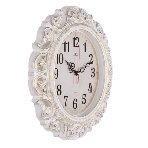 Часы настенные интерьерные «Хостон», бесшумные, плавный ход, d=40.5 см, циферблат d=26 см, белые, золотистые