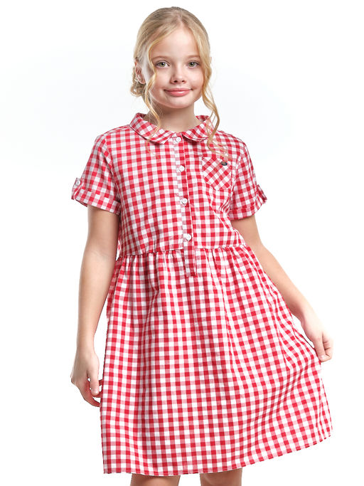 Платье для девочки нарядное UD 2684 клетка розовая - Mini maxi фото 11