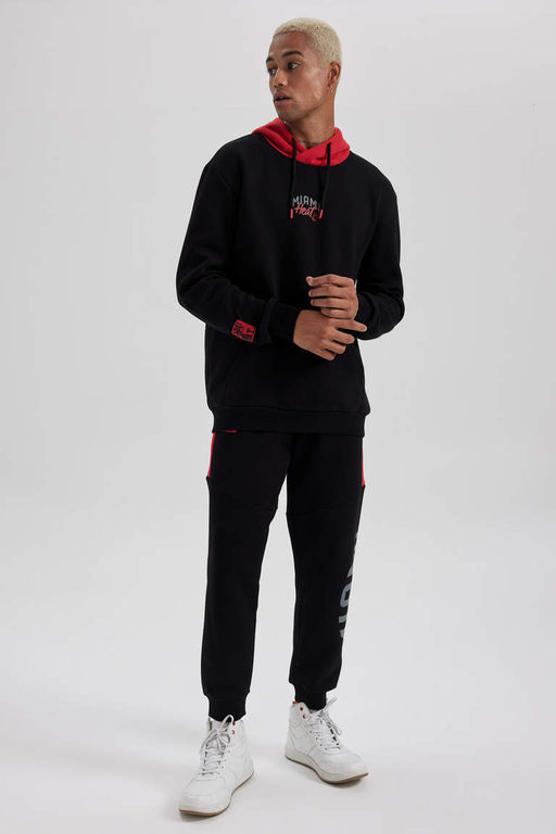 DeFactoFit NBA Miami Heat толстая толстовка с капюшоном обычного кроя  фото 5