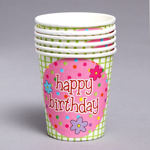 Стаканы бумажные С днём рождения, в наборе 6 штук - Страна карнавалия фото 2