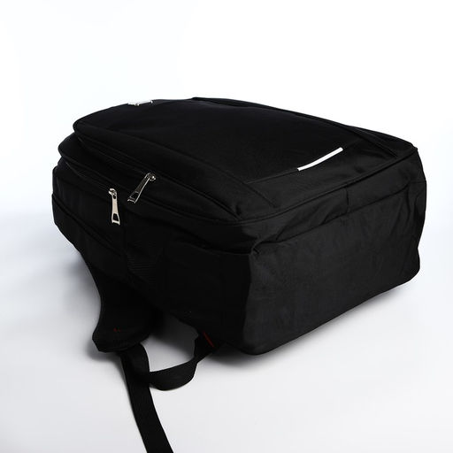 Рюкзак молодёжный из текстиля, 2 отдела на молнии, 4 кармана, цвет чёрный/серый - Simaland фото 3