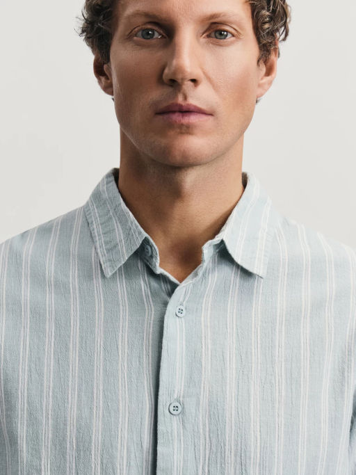 Рубашка из 100% хлопка в полоску / Zarina  фото 6