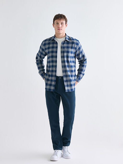 Regular Fit Ekose Gabardin Erkek G?mlek