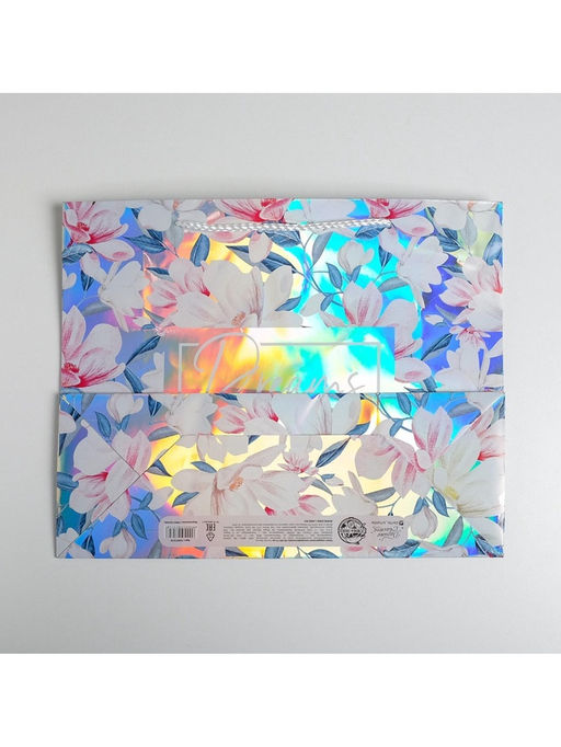 Пакет подарочный голографический, упаковка, Dreams come true, 32×26×12 см