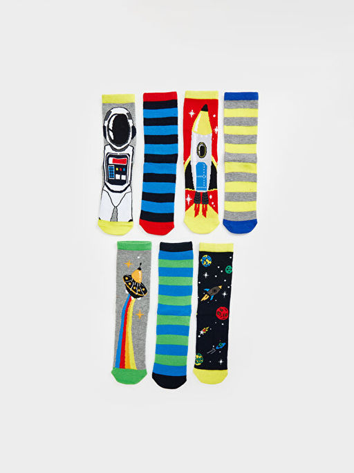 Desenli Erkek ?ocuk Patik ?orap 7li