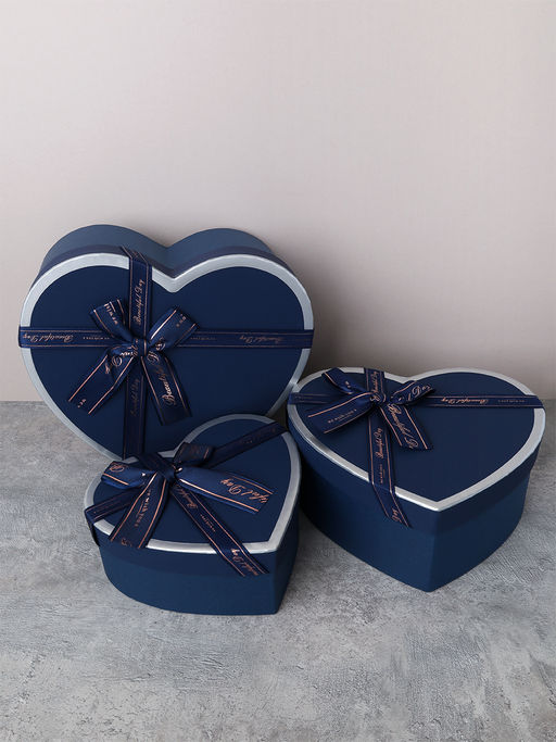 Коробка подарочная 3 штуки Сердце набор 23/19/16 см / 8022-51 /уп 36/ - ГалеонТрейд фото 10