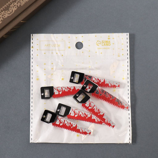 Цена за 6 шт. Декор для творчества акрил зеркальный «Окровавленная пила», 5.1×1.3×0.3 см