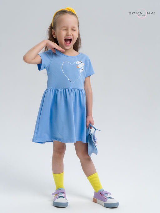 Платье Лето голубой сердце LE - Sovalina фото 2