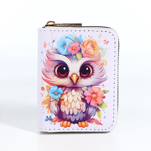 Кошелёк детский «Сова», на молнии, белый