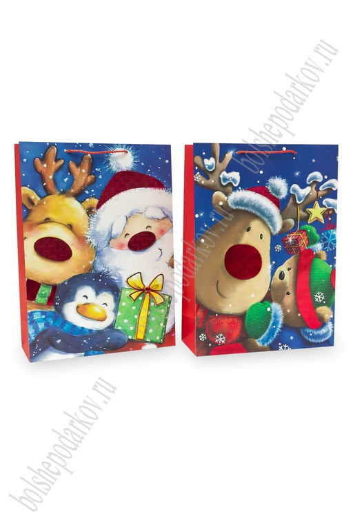Пакет Новогодний 30*41,5*12 см (12 шт) SF-7826, микс №30 - Больше подарков фото 2