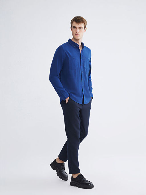 Regular Fit Uzun Kollu Gabardin Erkek G?mlek